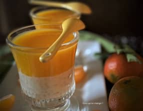 Coulis de clémentines sur lit de riz au lait vanillé