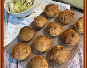 Muffins à la polenta, au comté et aux oignons