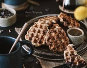 Cookies gaufres aux noix de pecan et chocolat