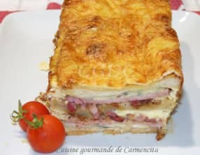 Croque cake rôti de porc et gorgonzola