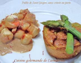 Poêlée de Saint-Jacques sauce crèmée au Porto