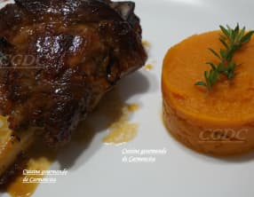 Souris d'agneau confite et purée de patates douces