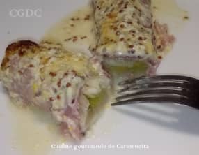 Poireaux jambon à la moutarde ancienne