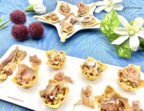 Bouchées guacamole de framboises et jambon