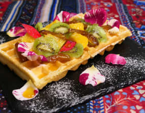 Gaufres avec une pâte au leben