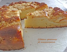 Gâteau pommes et mascarpone