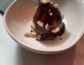 Poires pochées au chocolat