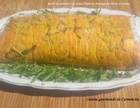 Roulé de carottes à la truite fumée au chèvre frais et ricotta