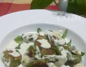 Gnocchi maison à  l'ail des ours et sauce à la Fourme d'Ambert