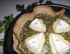 Brick’quiche à la mâche, aux 2 orties et au Coulommiers