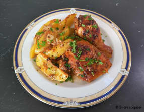 Cuisses de poulet et pommes de terre au lait fermenté
