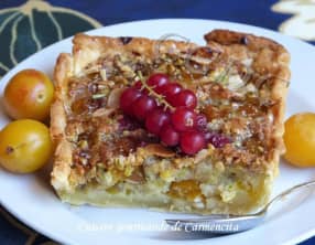 Tarte aux mirabelles et groseilles