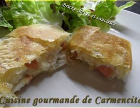 Bricks chèvre et saucisses de Strasbourg