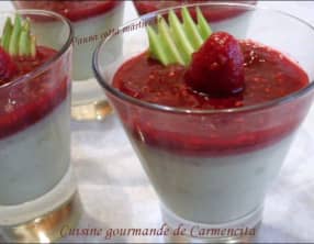 Panna cotta avocat framboises