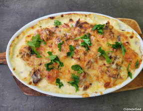 Gratin de légumes aux sardines en boîte