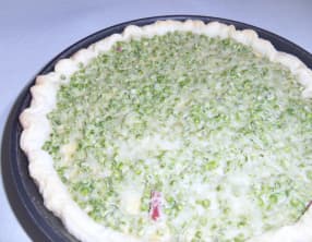 Tarte aux petits pois, Vache qui rit et lardons