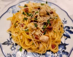 Linguine aux pétoncles et chorizo