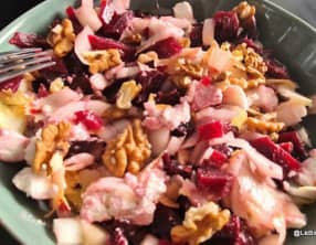 Salade de betterave, endive et chèvre frais