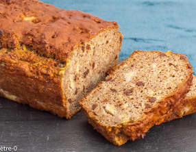 Gâteau aux trois farines, aux bananes et pépites de chocolat