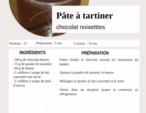 Pâte à tartiner chocolat noisette