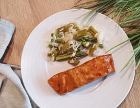 Saumon mariné et riz coco