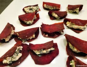 Mini tacos de betteraves marinées au fromage de chèvre