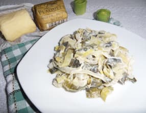 Fondue de poireau au beurre au sel fumé