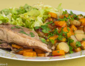 Pintade aux légumes printaniers