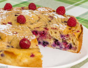 Gâteau à la ricotta et aux framboises