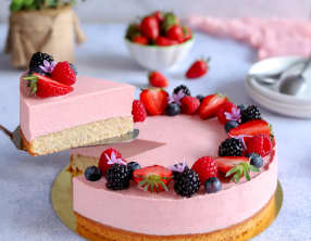 Gâteau à la mousse de fraises