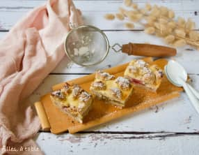 Carrés rhubarbe et fraises