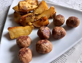 Beef ball et cheesy potatoes