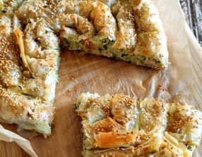 Tarte filo aux courgettes et jambon
