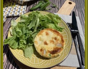 Clafoutis aux petits pois et surimi