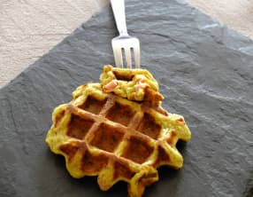 Gaufres au brocoli et jambon
