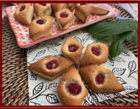 Financiers chocolat blanc et framboises