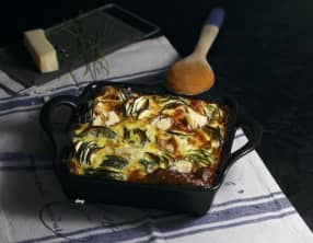 Gratin de courgettes épicé, comté et tête de moine