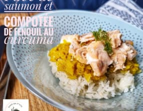Pavé de saumon et compotée de fenouil au curcuma