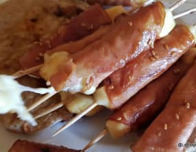 Brochettes de bacon au gruyère