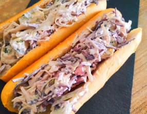 Hot-Dog coleslaw et fourme d'ambert