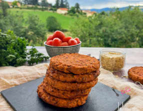 Galettes aubergine et haricots rouges