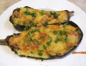 Aubergines farcies aux trois fromages