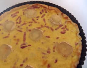 Tarte au fromage de chèvre et aux lardons