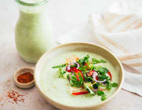 Gaspacho de concombre au lait de coco