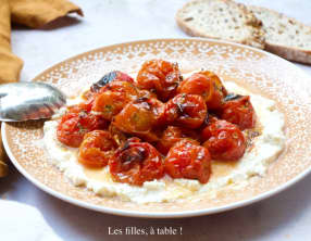 Tomates rôties, crème de feta
