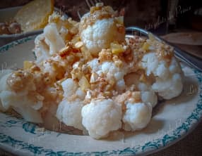 Salade de chou fleur au citron confit et noisettes