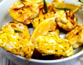 Boulettes de poulet au citron, curcuma et romarin