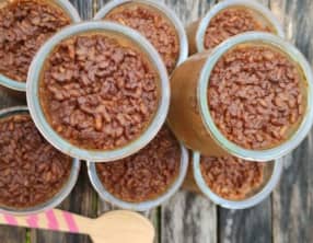 Riz au lait chocolat, cuisson à l'étuvée