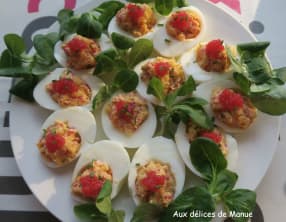 Oeufs mimosa aux oeufs de lump