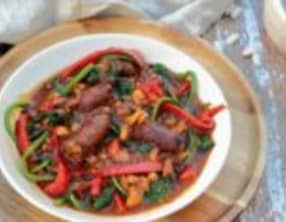 Merguez dorées et haricots blancs